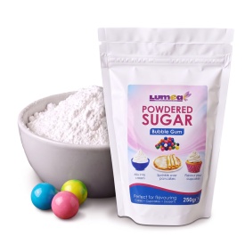 Zahar pudra cu aroma de Bubble Gum, 250g - Lumea