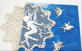 Салфетка изкуство Фееричен прах дантела силиконов калъп - Crystal Lace - Img 2