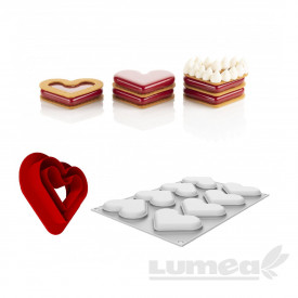 Силиконова форма за торта "LEVEL HEARTS 35" - SilikoMart