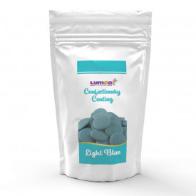 Cuvertura Albastru Deschis cu aroma Ciocolata Alba, 500g - Lumea