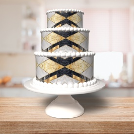 Imagine comestibila tort din Zahar A4 model Forme Elegante - Lumea - Img 2