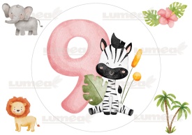 Imagine comestibila tort din Zahar, aniversara cu Animale "1-9" - Lumea - Img 9