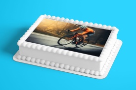 Imagine comestibila tort din Zahar, Biciclist model 1 - Lumea - Img 2