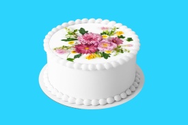Imagine comestibila tort din Zahar Buchet de Flori diferite - Lumea - Img 4