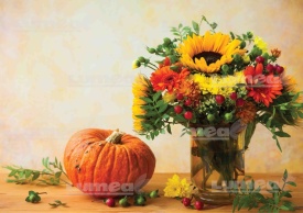 Imagine comestibila tort din Zahar, Buchet de Toamna model 5 - Lumea - Img 1