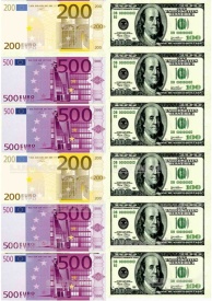 Imagine comestibila tort din Zahar Euro & Dolar - Lumea