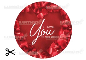Imagine comestibila tort din Zahar, "I Love You" model 1 - Lumea - Img 3