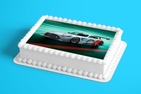 Imagine comestibila tort din Zahar Mercedes AMG model sport de cursa - Lumea - Img 2