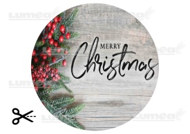 Imagine comestibila tort din Zahar "Merry Christmas & Happy New Year" cu Scris Negru - Lumea - Img 3