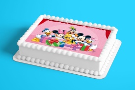 Imagine comestibila tort din Zahar Mickey si Gasca cu cadouri - Lumea - Img 2