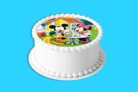 Imagine comestibila tort din Zahar, Mickey si Minnie model 3 - Lumea - Img 4