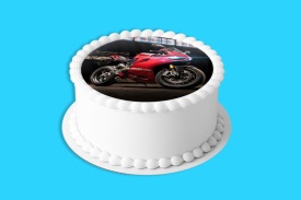 Imagine comestibila tort din Zahar Motocicleta Rosu Corse - Lumea - Img 4