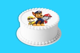 Imagine comestibila tort din Zahar, Paw Patrol, Chase, Rubble, Marshall - Lumea - Img 4