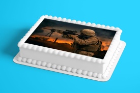 Imagine comestibila tort din Zahar Soldat in lupta - Lumea - Img 2