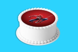 Imagine comestibila tort din Zahar Spiderman model Rosu - Lumea - Img 4