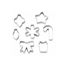 Set decupatoare din metal, diferite forme de Craciun, 7 buc. - Wilton - Img 3