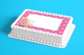 Vafa tort Barbie cu MESAJ PERSONALIZAT model 13 - Lumea - Img 2