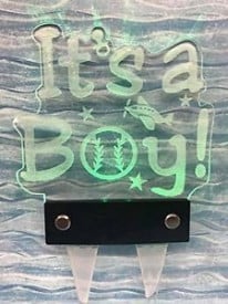 Акрилна декорация за торта, Това е момче - Led Cake Topper - Img 4