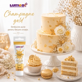 Хранителен гел оцветител Champagne Gold, туба, 30 г - Lumea - Img 2
