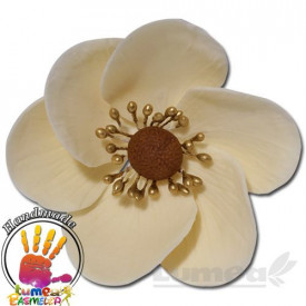 Anemona crem din pasta de zahar, L5,5 cm x l 4,5 cm x h4,5 cm, 30g - Lumea