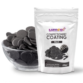 Cuvertura Neagra cu aroma de Cacao si Ciocolata Alba, 250g - Lumea