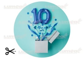 Imagine comestibila tort din Zahar aniversara "10" model cu Cadou - Lumea