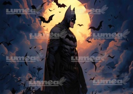 Imagine comestibila tort din Zahar Batman in noapte - Lumea