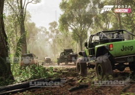 Imagine comestibila tort din Zahar Forza Horizon masini in Jungla - Lumea