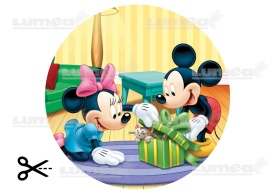 Imagine comestibila tort din Zahar Mickey si Minnie cu cadou - Lumea - Img 3
