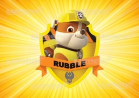 Imagine comestibila tort din Zahar, Paw Patrol Rubble - Lumea - Img 1