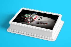 Imagine comestibila tort din Zahar, Poker model 1 - Lumea - Img 2