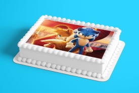 Imagine comestibila tort din Zahar, Sonic model 3 - Lumea - Img 2