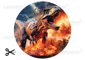 Imagine comestibila tort din Zahar T-Rex - Lumea - Img 3