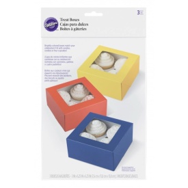Set Cutii briose Rosu, Galben, Albastru, 3 buc. - Wilton