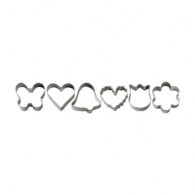 Set decupatoare Flori, Clopotel, Inima, 6 buc. - Wilton - Img 2