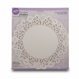 Set hartii dantelate Alb, 25 cm, 10 buc. -Wilton
