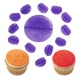 Set Imprimanta pentru briose cu diferite modele Florale, 14 buc. - Wilton - Img 2