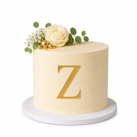 Topper tort acrylic litera "Z", model Auriu, 9 cm - Lumea - Img 2