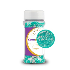 Turquoise & White Sprinkle Mix, 80g - Lumea - Img 1