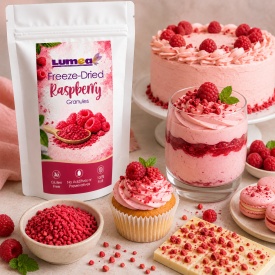 Zmeură liofilizată granulată Lumea – ideală pentru creme, torturi și deserturi