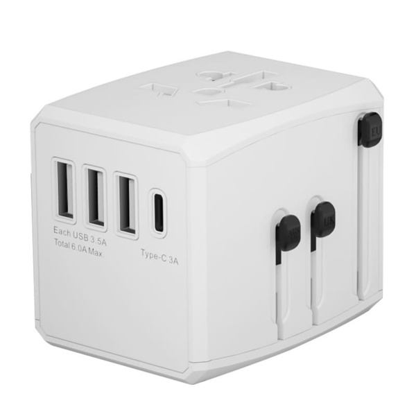 Adaptor priza EU la US, UK, AUS, PD30W, Techsuit, HHT904 - Alb