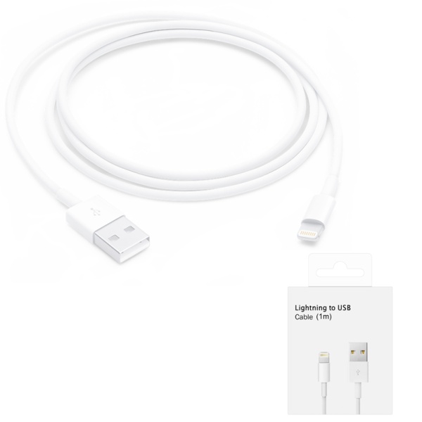 Cablu de date Apple iPhone A1480 USB la Lightning, 1m, MXLY2ZM/A