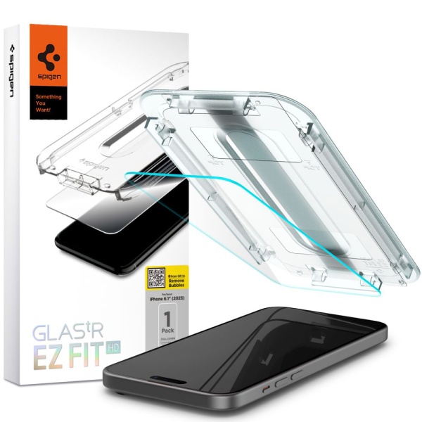 Folie iPhone 15 Plus Spigen Glas.tR EZ Fit, Clear (Copy 1)