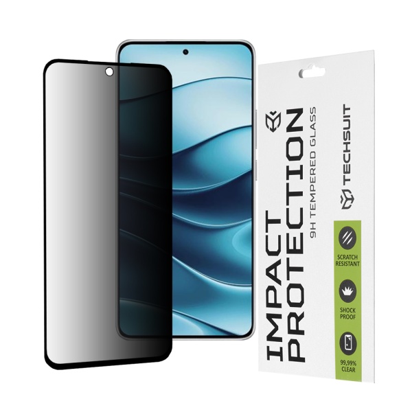 Folie Xiaomi Redmi Note 14 Techsuit 111D Privacy Full Glue - Negru