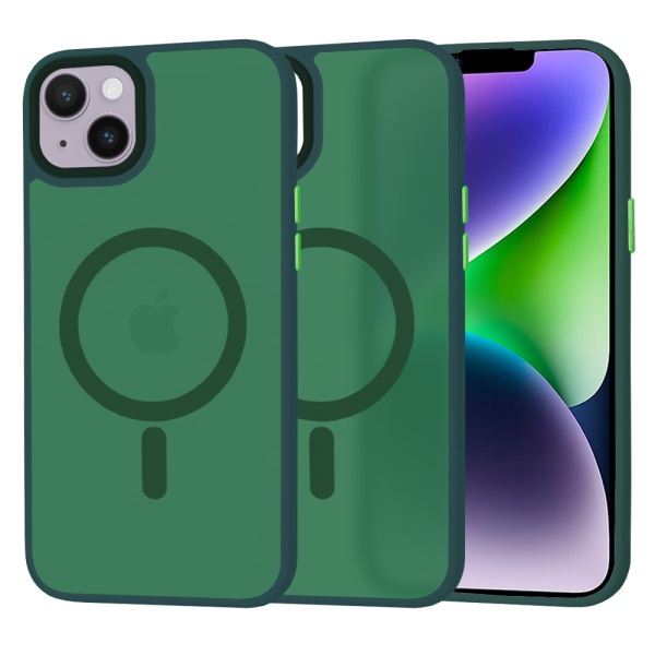 Husa IPhone 14 Plus Techsuit - HaloFrost MagSafe Series, Verde