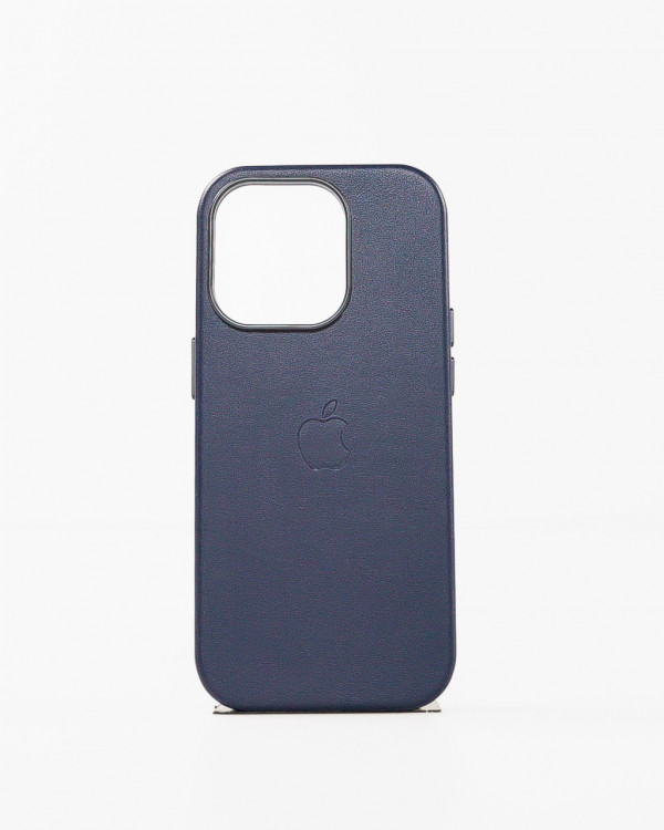 Husa Iphone 14 Pro din piele naturala Albastra MagSafe
