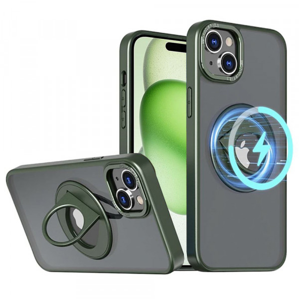 Husa MagSafe iPhone 15 Plus Techsuit Ghost Holde, Verde Mat