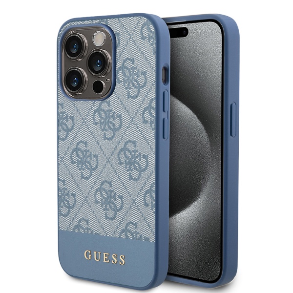 Husa originala Guess iPhone 15 Pro Max Hardcase 4G Stripe Collection, GUHCP15XG4GLBL- Albastru