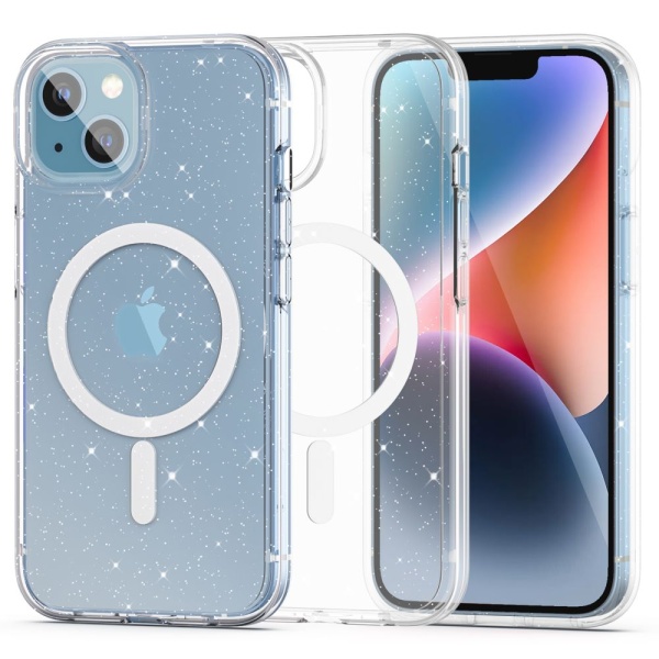 Husa sclipici iPhone 13 Techsuit SparkleSkin MagSafe - Transparenta