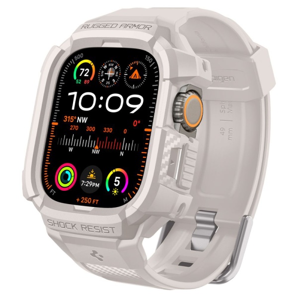 [Pachet husa + curea] Apple Watch Ultra Spigen Rugged Armor Pro - Bej